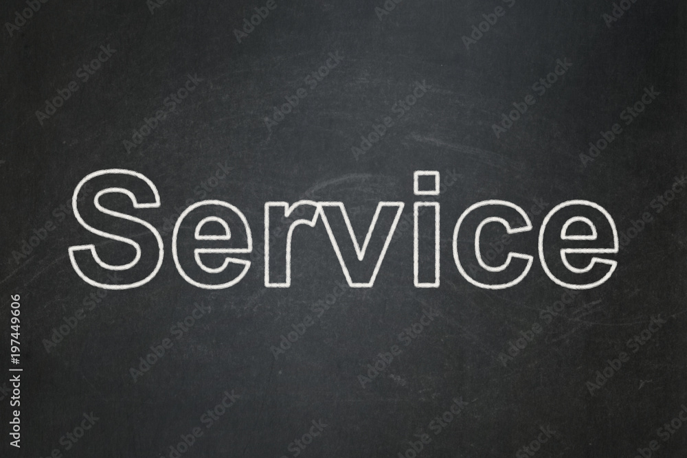 Business concept: text Service on Black chalkboard background Business concept: text Service on Black chalkboard background