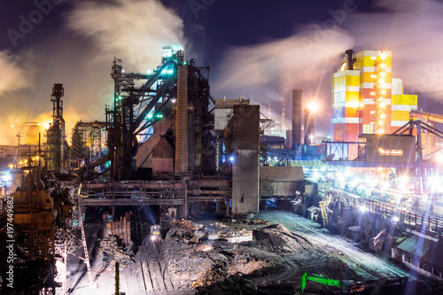  Night panorama of an industrial city 