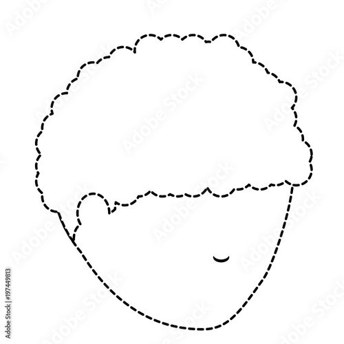 avatar man with afro hairstyle over white background, vector illustration