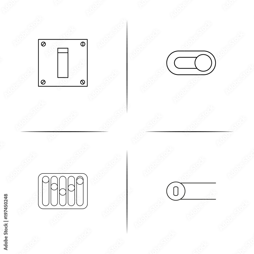 Electrical simple linear icon set. Outline icons Electrical simple linear icon set. Outline icons