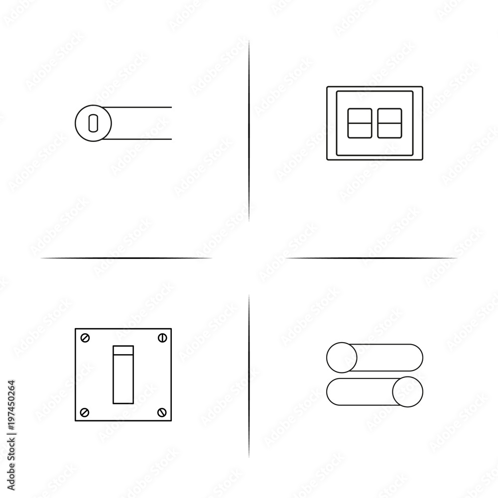 Electrical simple linear icon set. Outline icons Electrical simple linear icon set. Outline icons
