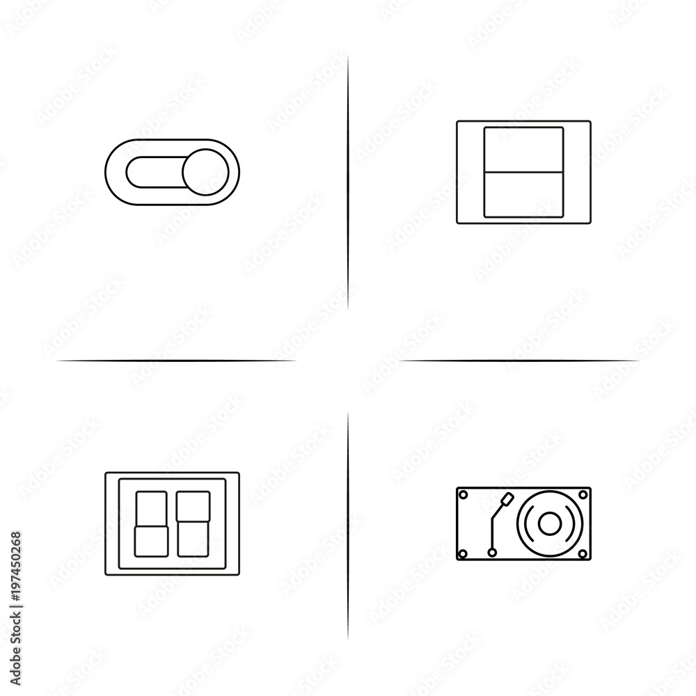 Electrical simple linear icon set. Outline icons Electrical simple linear icon set. Outline icons