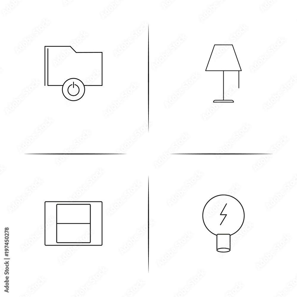 Electrical simple linear icon set. Outline icons Electrical simple linear icon set. Outline icons