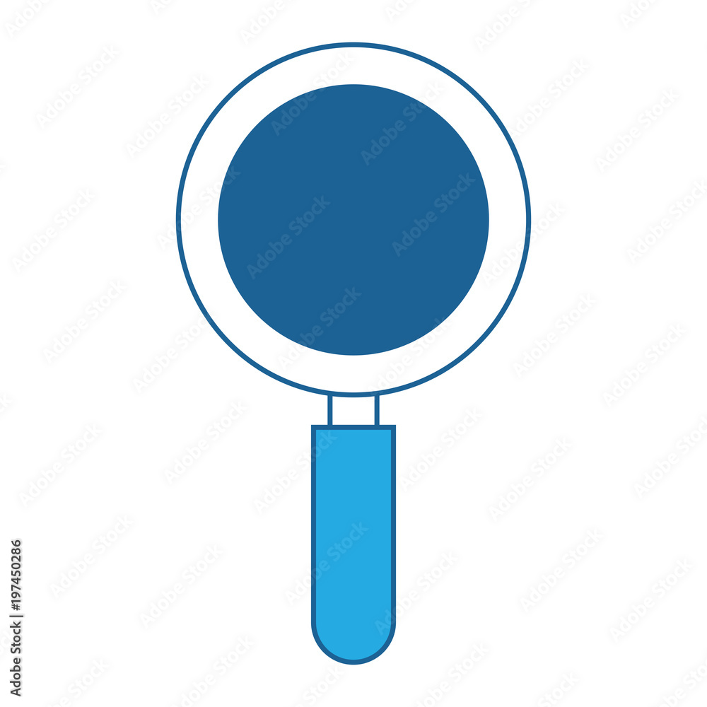 magnifying glass icon over white background, blue shading design. vector illustration magnifying glass icon over white background, blue shading design. vector illustration