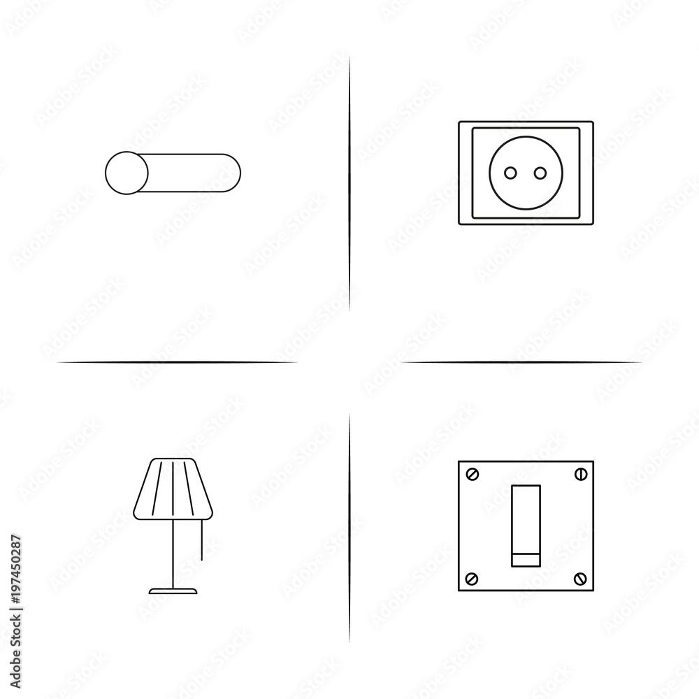 Electrical simple linear icon set. Outline icons Electrical simple linear icon set. Outline icons