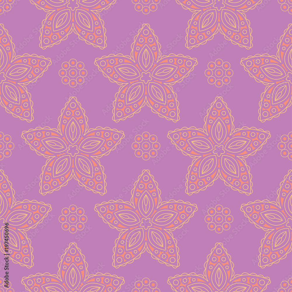Floral colored seamless pattern. Bright background