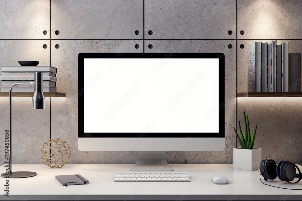Mockup Poster in the interior, 3D illustration of a modern design Mockup Poster in the interior, 3D illustration of a modern design