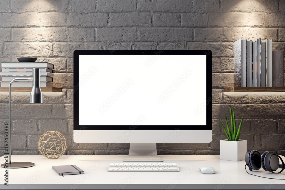 Fototapeta premium Mockup Poster in the interior, 3D illustration of a modern design