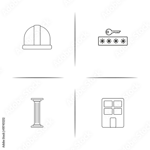 Buildings And Constructions simple linear icon set.Simple outline icons