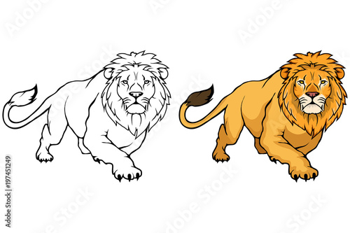 Fototapeta Naklejka Na Ścianę i Meble -  Lion logo.Vector animal lion.King Lion isolated on white background.