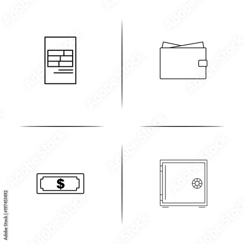 Banking, Finance And Money simple linear icon set.Simple outline icons