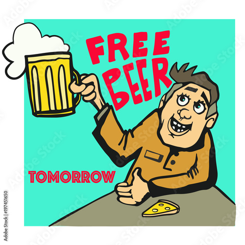 free beer tomorrow poster in old style