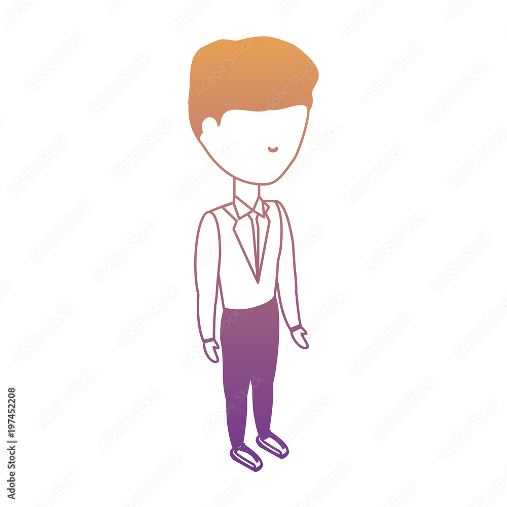 avatar businessman standing over white background, colorful design. vector illustration