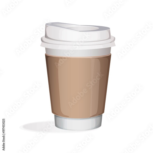 takeaway cup of cofee with white cover