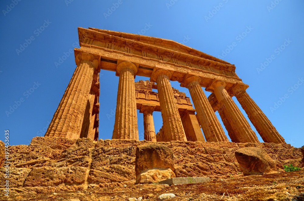 Valley of Temples Agrigento, Italy, Calabria August 18 2015. The Valley of the Temples of Agrigento, UNESCO heritage.