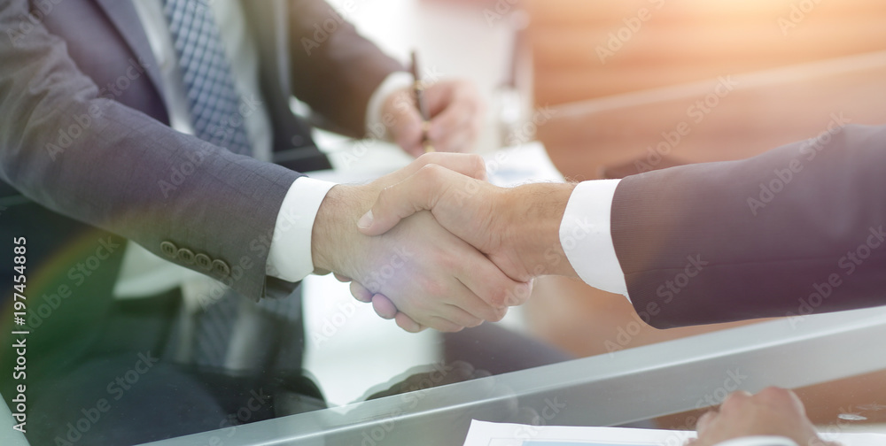 welcome and handshake business partners