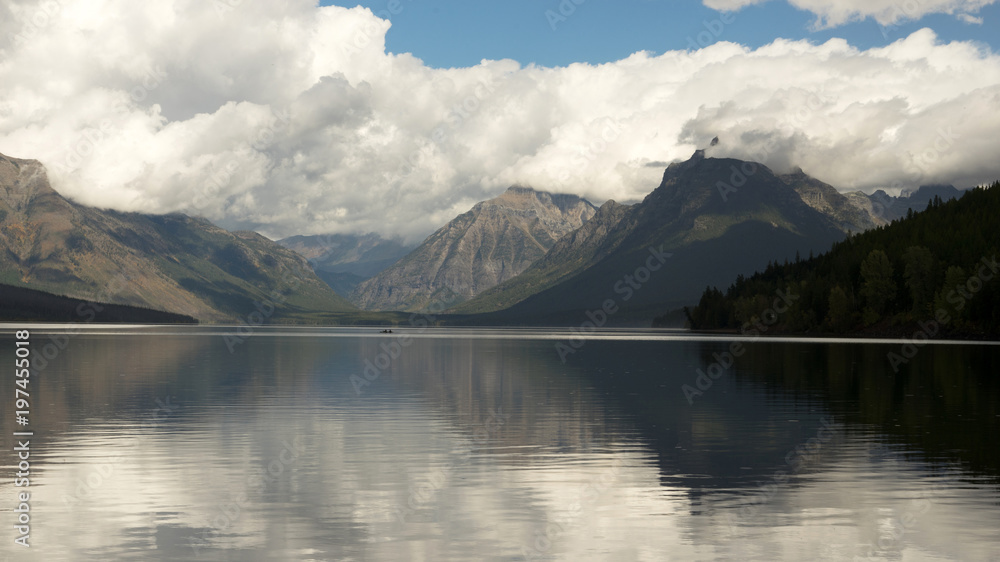 Canoe Rowboat Lake McDonald Glacier National Park Montana