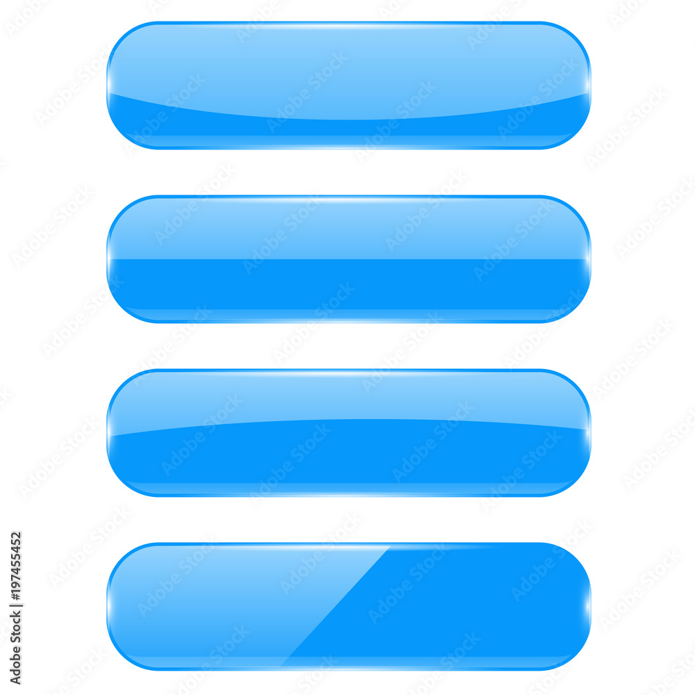 Blue glass 3d buttons Blue glass 3d buttons