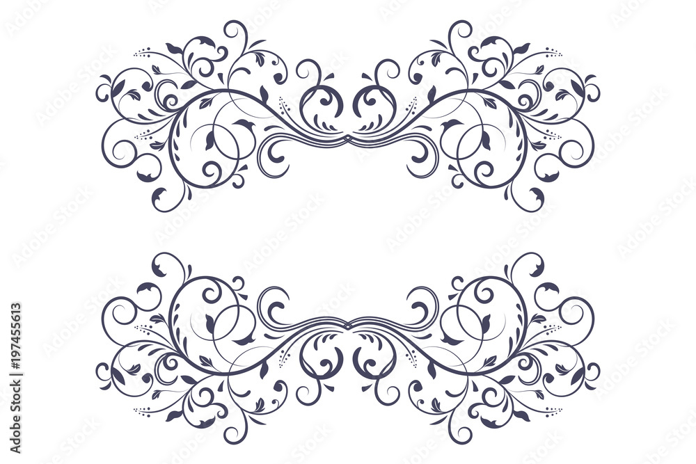 Dividers. Floral decorative ornaments