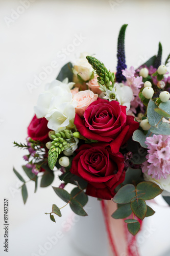 Wedding bouquet with roses © Simfalex
