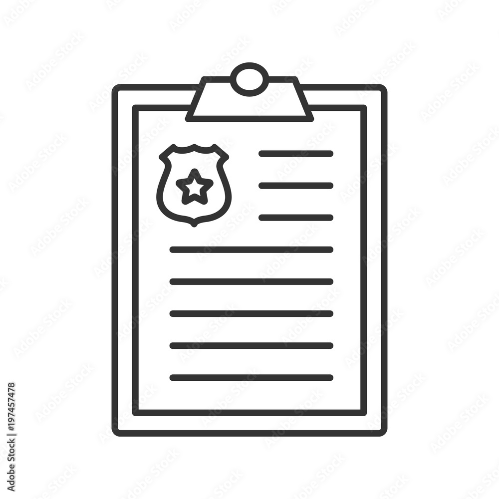 Police report linear icon Police report linear icon