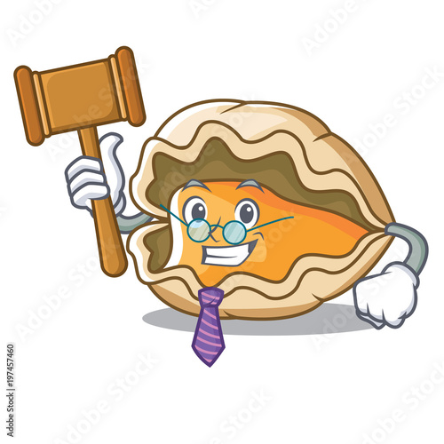 Judge oyster mascot cartoon style