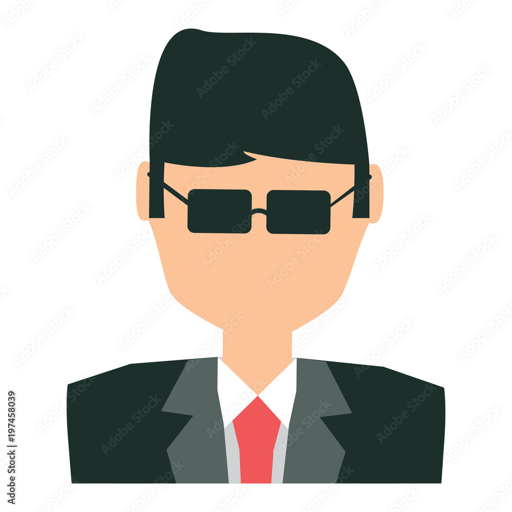 avatar businessman with sunglasses over white background, colorful design. vector illustration avatar businessman with sunglasses over white background, colorful design. vector illustration
