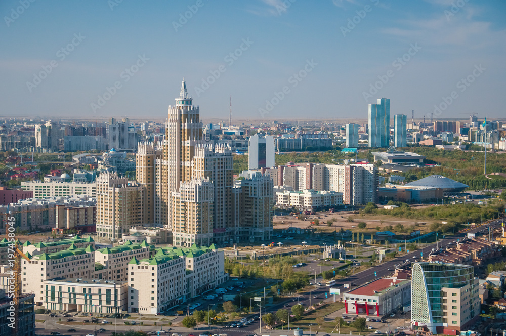 Kazakhstan, Astana,  drone aerial panoramic view 31, August 2012