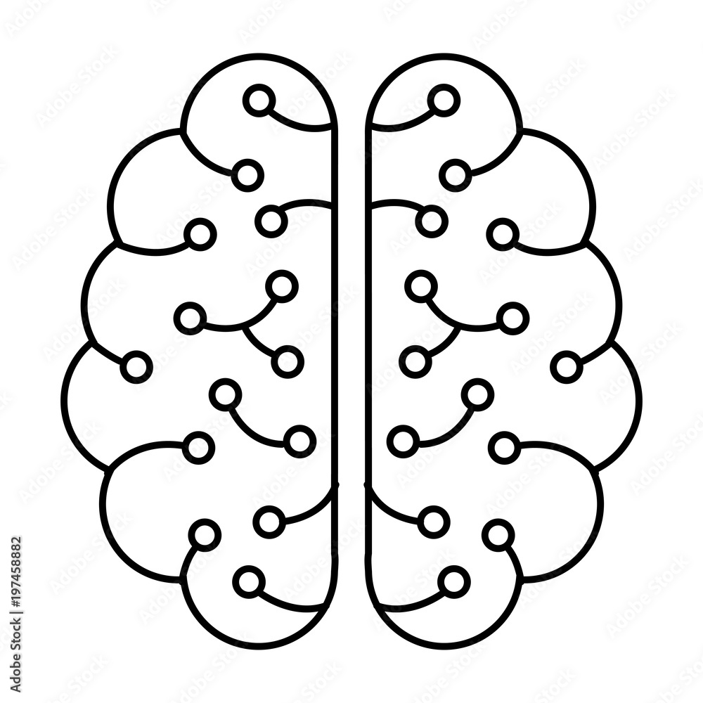 brain icon over white background, vector illustration brain icon over white background, vector illustration
