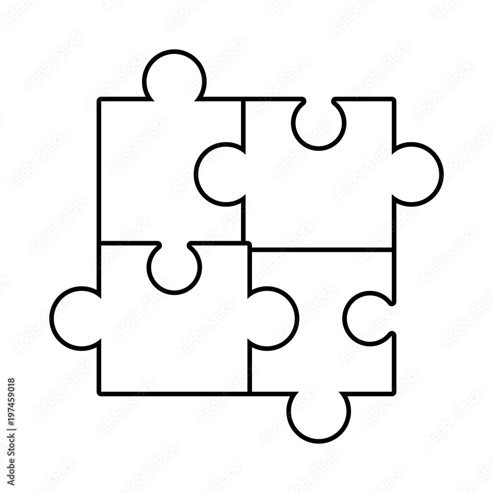 puzzle pieces icon over white background, vector illustration puzzle pieces icon over white background, vector illustration