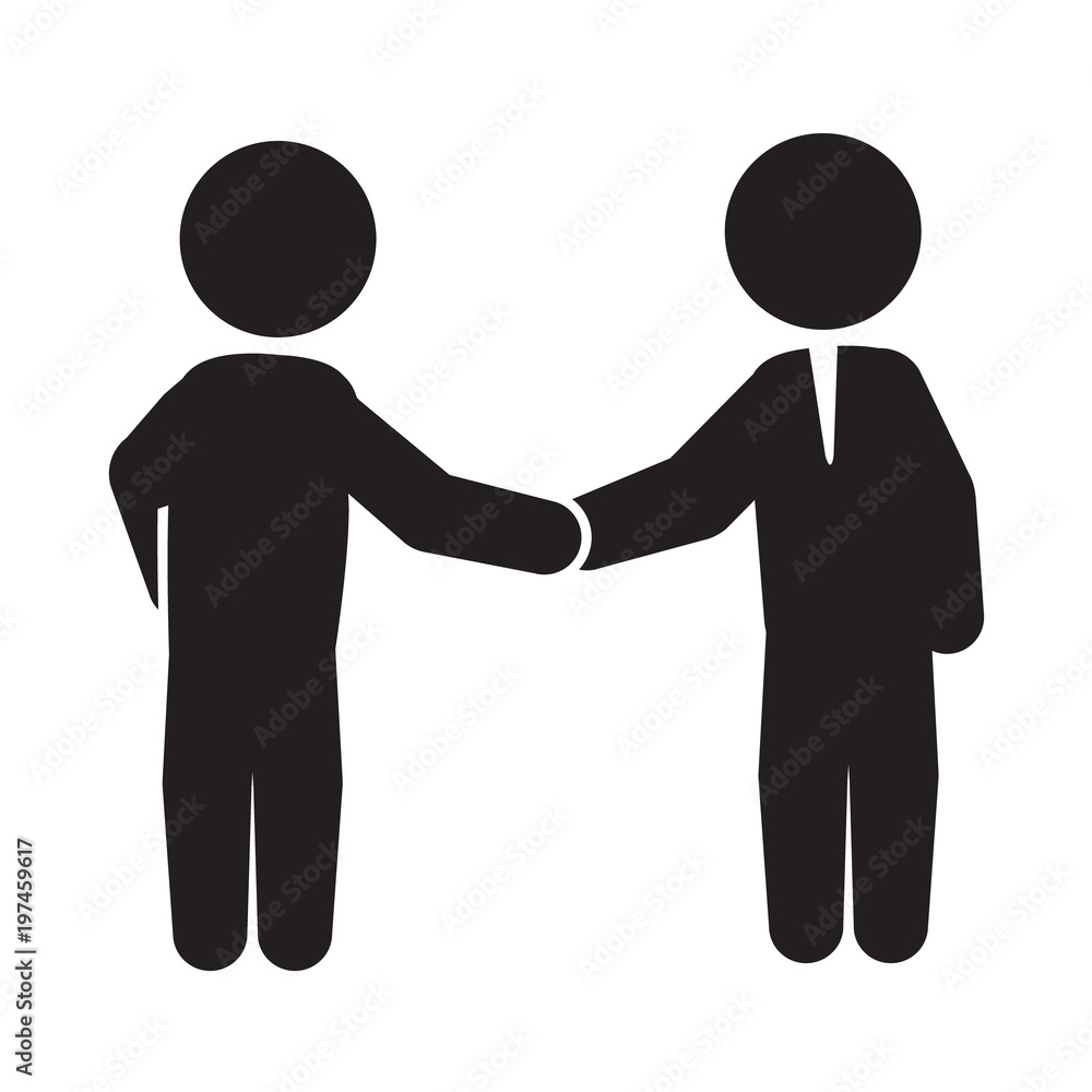 Handshake icon. Business deal handshake icon. Vector.