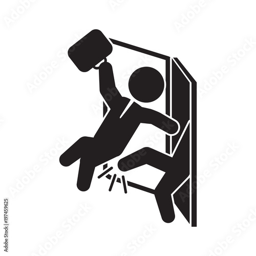Man fired from job icon. Getting fired icon. Vector.