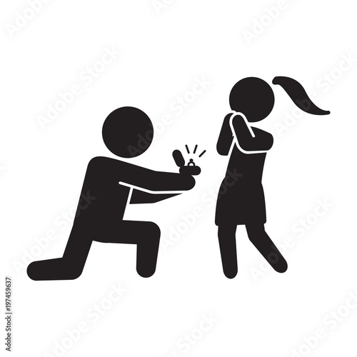 Marriage proposal icon. Vector.