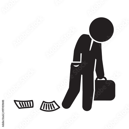 Sad businessman icon. Tired Businessman icon. Vector.