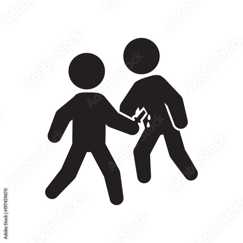 Stabbing icon. Murder icon. Vector.