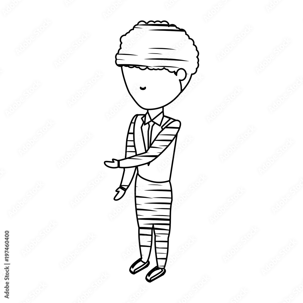 sketch of avatar businessman standing over white background, vector illustration