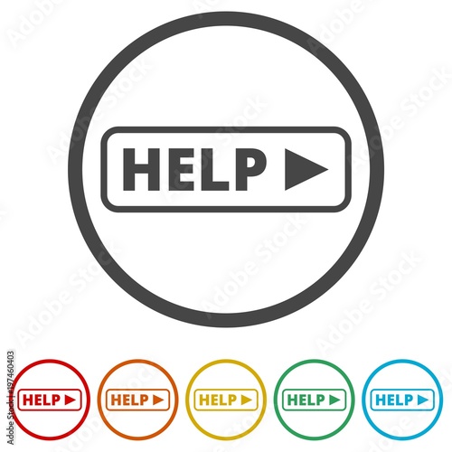 Help sing, Help icon, 6 Colors Included