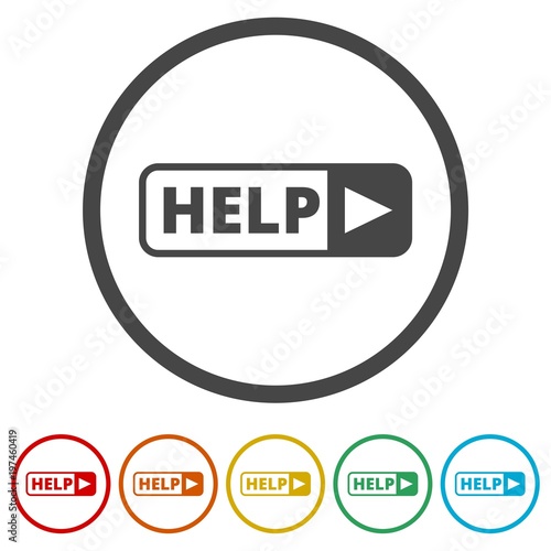 Help sing, Help icon, 6 Colors Included