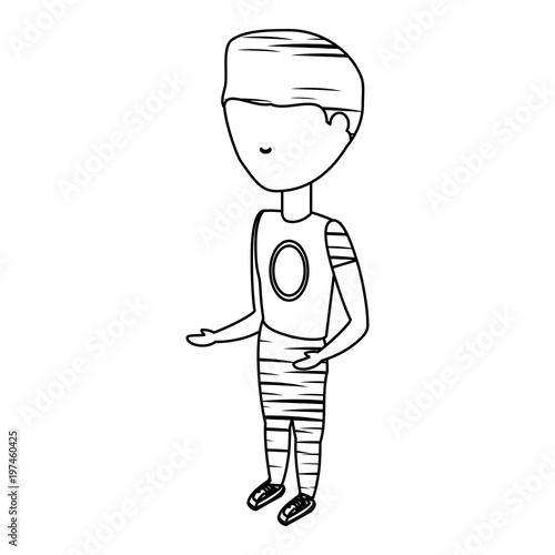 avatar man wearing casual clothes standing icon over white background vector illustration