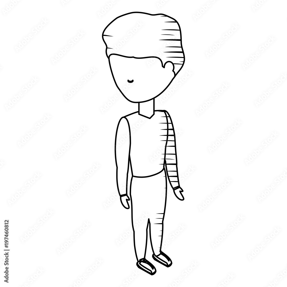 avatar man wearing casual clothes standing icon over white background vector illustration