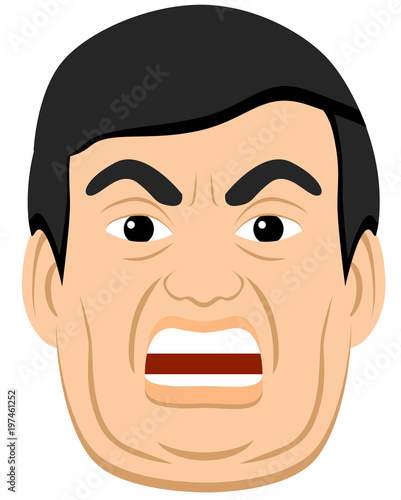 Angry man vector icon 