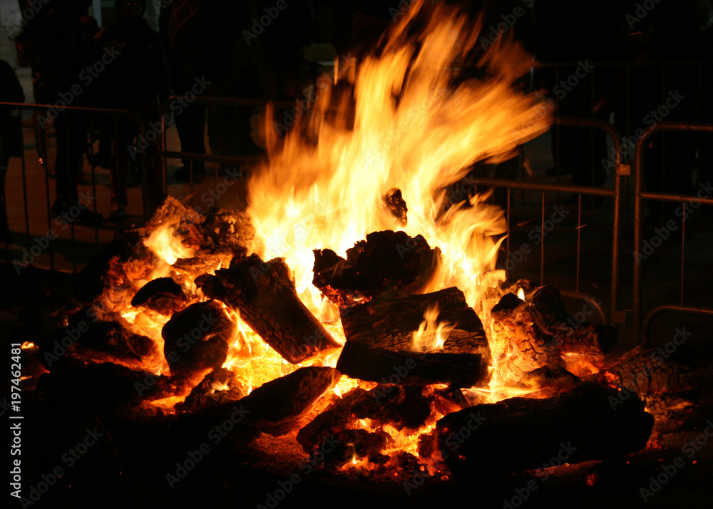 Big bonfire in a traditional folk festival Big bonfire in a traditional folk festival