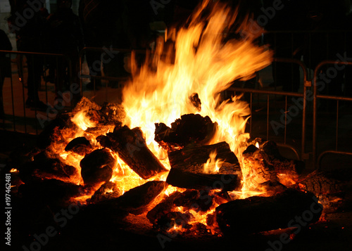 Big bonfire in a traditional folk festival