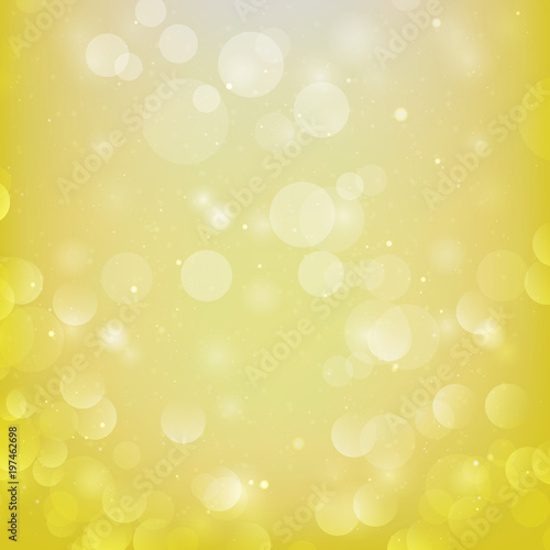 Abstract bokeh on yellow background. 