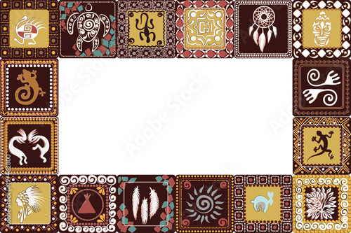 frame with imitation of elements of rock art