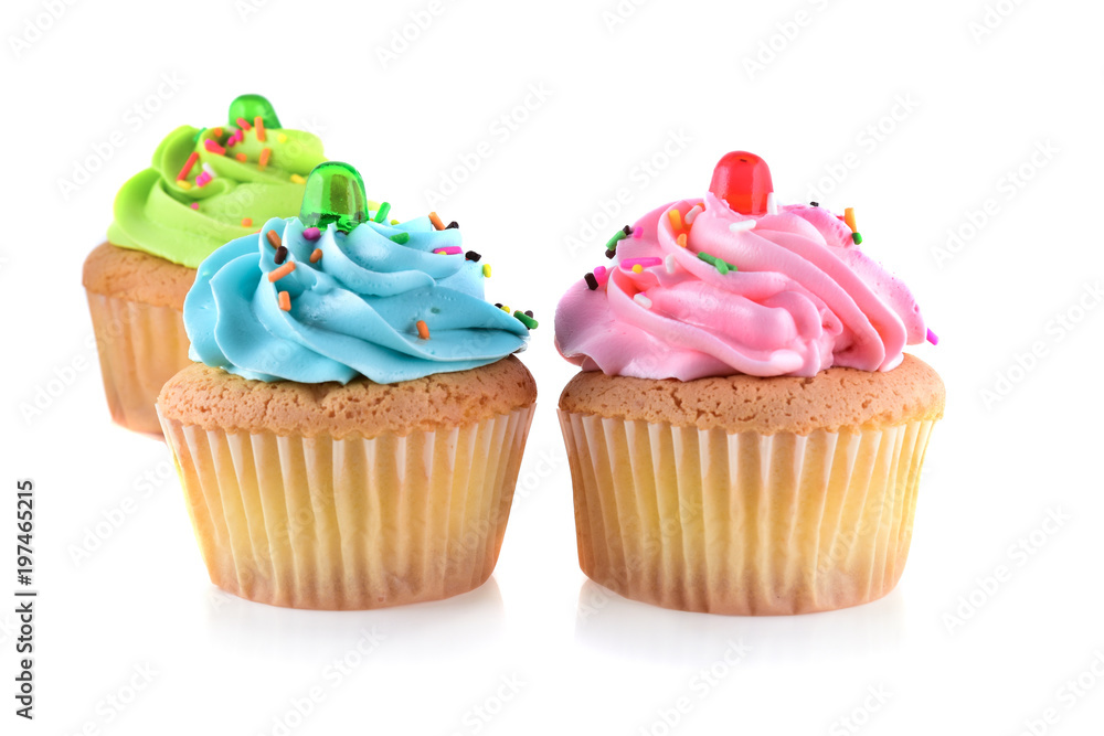 mini tasty cupcake isolated on white background mini tasty cupcake isolated on white background