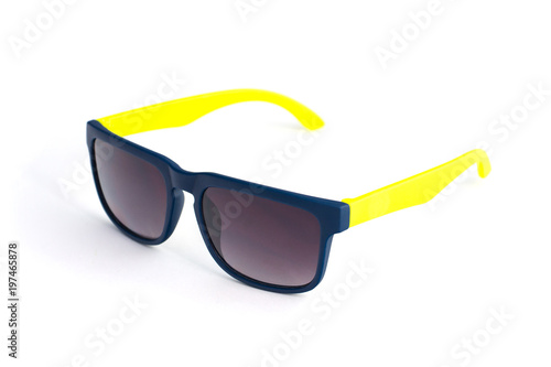 Children's sunglasses isolated on white background.