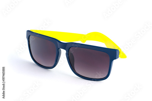 Children's sunglasses isolated on white background.
