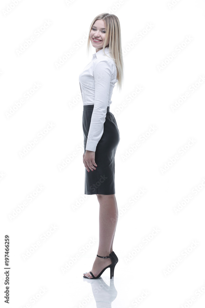 side view.confident young business lady side view.confident young business lady