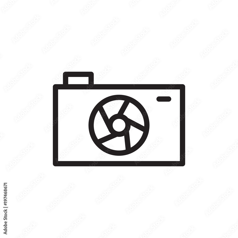 camera caption outlined vector icon. Modern simple isolated sign. Pixel perfect vector  illustration for logo, website, mobile app and other designs
